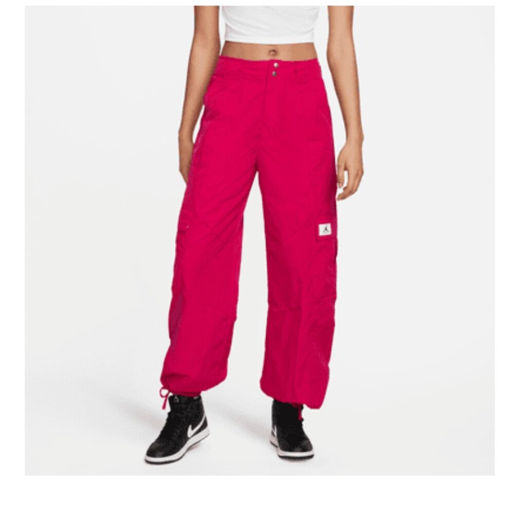 JORDAN JUMPMAN ESSENTIALS UTILITY WIDE LEG PARACHUTE PANTS--SIZE XS--PINK--NWOT